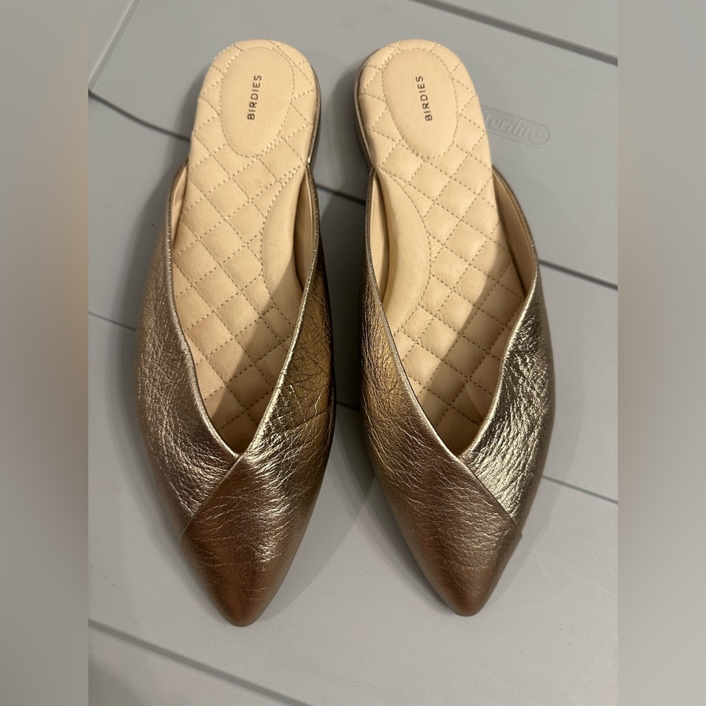 Birdies Gold Swan Mule